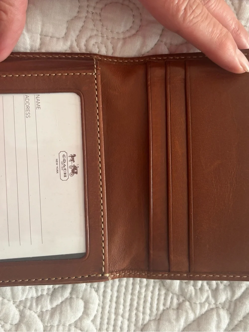 Coach Men's Brown Bifold Wallet w/ Credit Card Slots, Folding, Logo